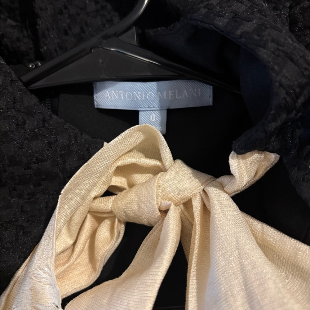 ANTONIO MELANI Black Textured Mini Dress - Picture 6 of 6